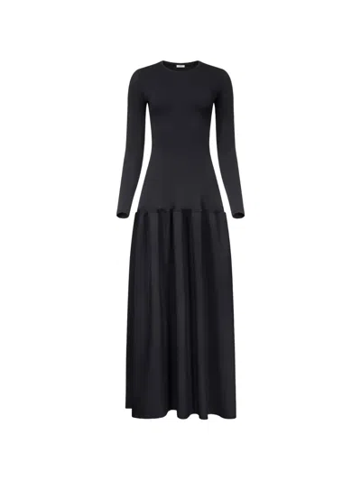 Fforme Catrin Gathered Maxi Dress In Black
