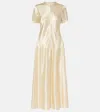 Fforme Clodia Satin Maxi Dress In Neutral