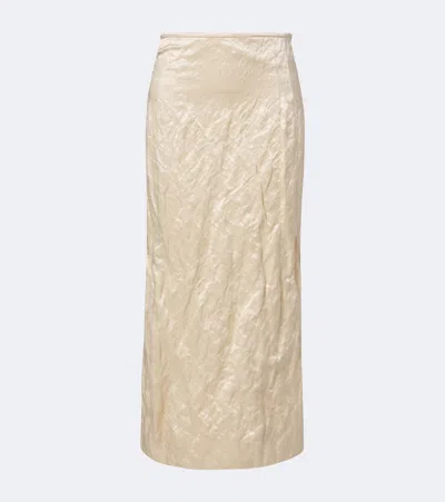 Fforme Cotton Blend Midi Skirt In Sand