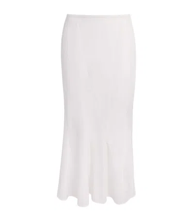 Fforme Cotton Ora Midi Skirt In White