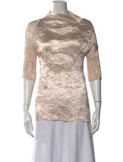 Pre-owned Fforme Cowl Neck Three-quarter Sleeve Top In Neutral