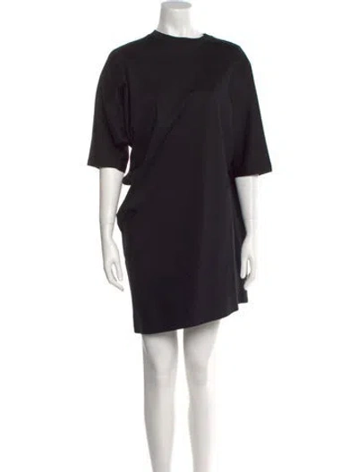 Pre-owned Fforme Crew Neck Knee-length Dress In Black