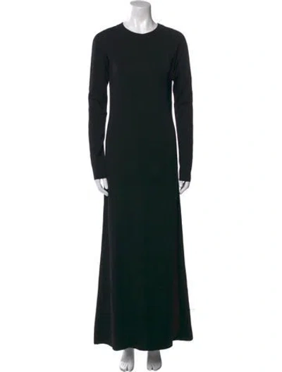 Pre-owned Fforme Crew Neck Long Dress In Black