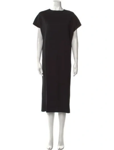 Pre-owned Fforme Crew Neck Midi Length Dress In Black
