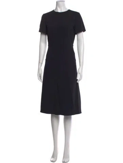 Pre-owned Fforme Crew Neck Midi Length Dress In Black