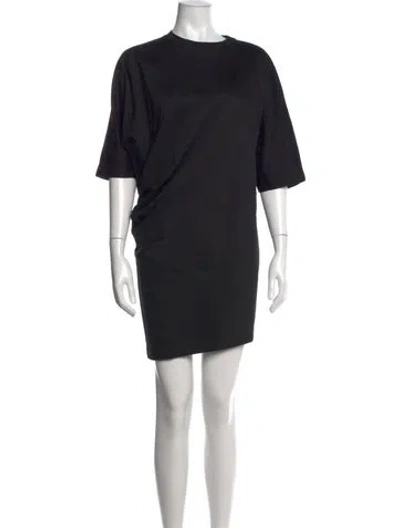 Pre-owned Fforme Crew Neck Mini Dress In Black