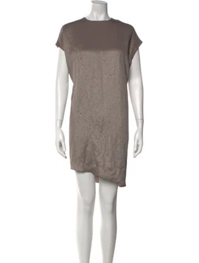 Pre-owned Fforme Crew Neck Mini Dress W/ Tags In Metallic/neutrals