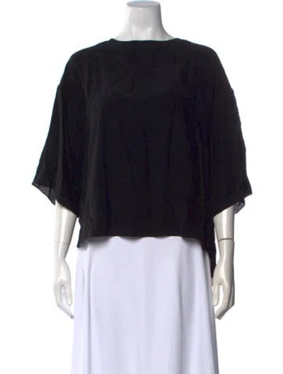 Pre-owned Fforme Crew Neck Short Sleeve Top In Black
