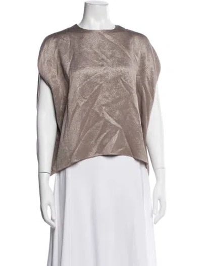 Pre-owned Fforme Crew Neck Short Sleeve Top In Gray