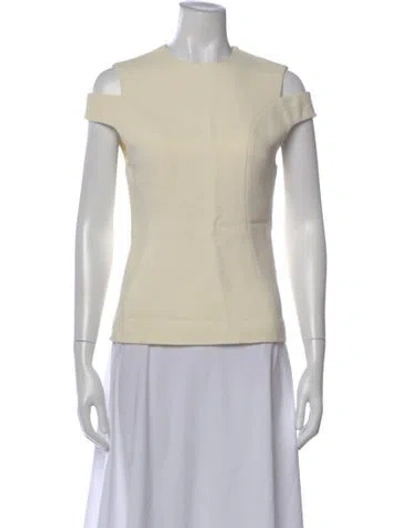Pre-owned Fforme Crew Neck Short Sleeve Top In Neutral