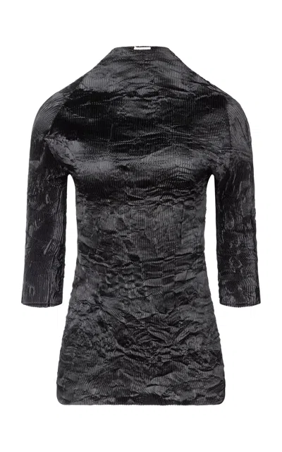 Fforme Dahlia Pleated Top In Black