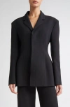 Fforme Dakota Molded Bonded Crepe Blazer In Black