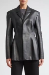 Fforme Dakota Molded Leather Blazer In Black
