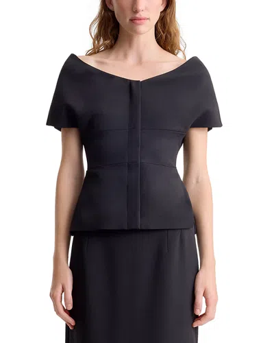 Fforme Dalia Paneled Off-the-shoulder Top In Black