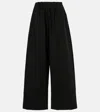 Fforme Maud Cotton And Wool-blend Twill Wide-leg Pants In Black