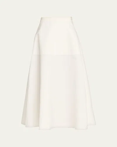 Fforme Deeta Flared Cotton Skirt In White