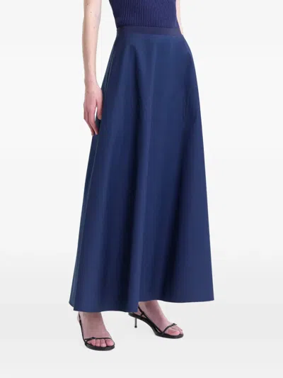 Fforme Cotton-silk Deeta Maxi Skirt In Blue