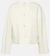 Fforme Dev Cropped Denim Jacket In White
