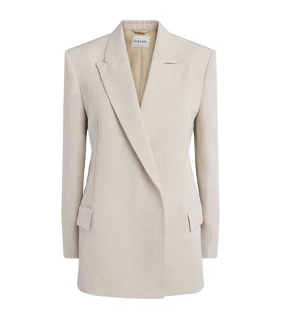 Fforme Double-breasted Winslow Blazer In White