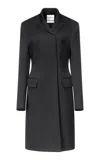 Fforme Elaina Short Tailored Wool Blazer In Black