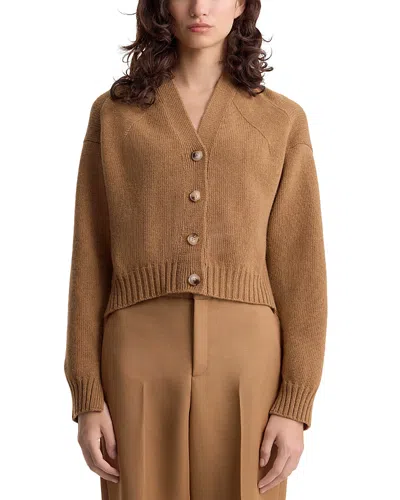 Fforme Enika Wool & Cashmere Cropped Cardigan In Brown