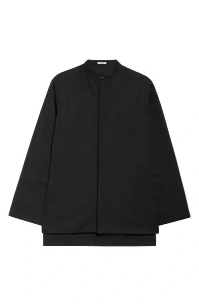 Fforme Esme Oversized Organic Cotton Poplin Shirt Button-up Shirt In Black