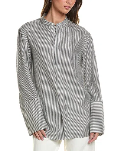 Fforme Esme Silk-blend Shirt In Gray