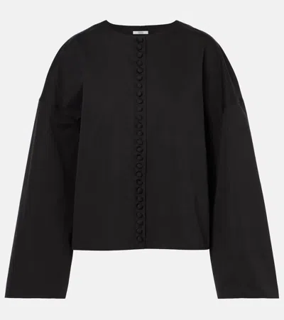 Fforme Fish Oversized Cotton Jacket In Schwarz
