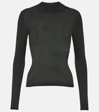 Fforme Freya Knitted Silk-blend Shirt In Black