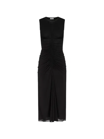 Fforme Gisela Ruched Jersey Midi Dress In Black