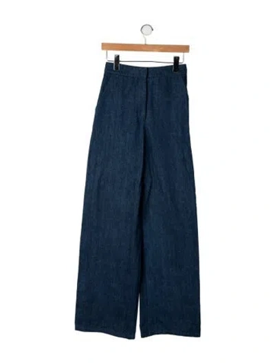 Pre-owned Fforme High-rise Wide Leg Jeans In Blue