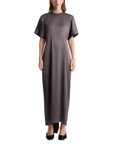 Fforme Imogen Fluid Seamless Draped Dress In Gray