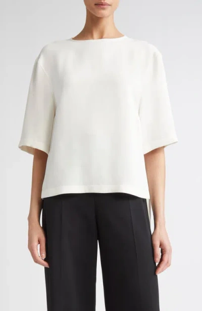 Fforme India Boxy Silk T-shirt In White