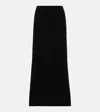 Fforme Isabella Wool And Cotton Maxi Skirt In Black