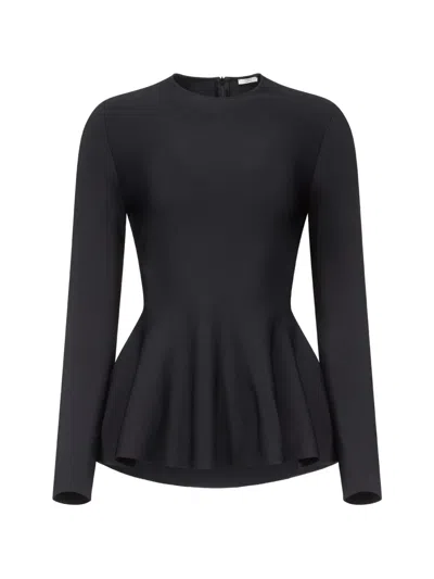 Fforme Isla Peplum Blouse In Black