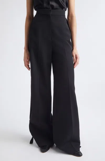 Fforme Jacque High Waist Wide Leg Wool Trousers In Black