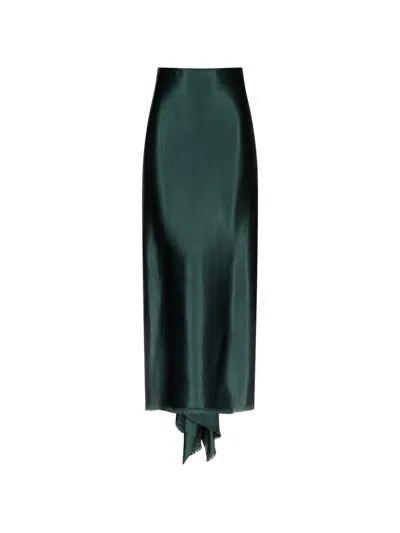 Fforme Jovie Draped-back Skirt In Green
