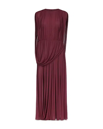 Fforme Kahlo Asymmetric Draped Loop Jersey Dress In Burgundy