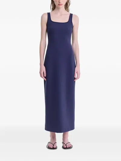 Fforme Kara Square-neck Dress In Blue