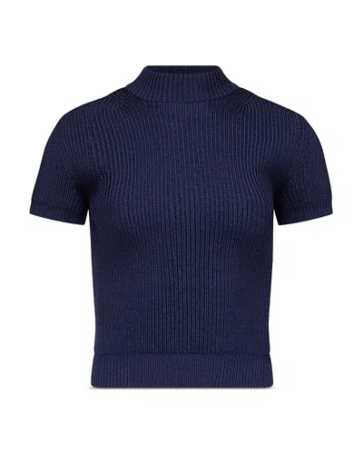 Fforme Katia Chunky Rib Tee In Blue
