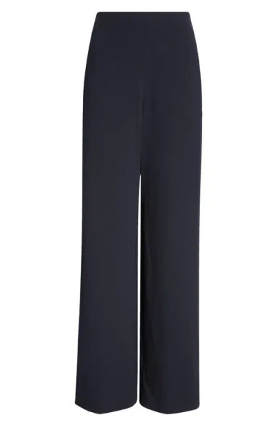 Fforme Larissa Loose Fit Stretch Virgin Wool Crepe Trousers In Navy