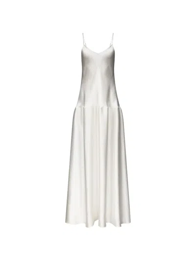 Fforme Layla V-neck Maxi Dress In White