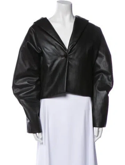 Pre-owned Fforme Leather Evening Jacket In Black