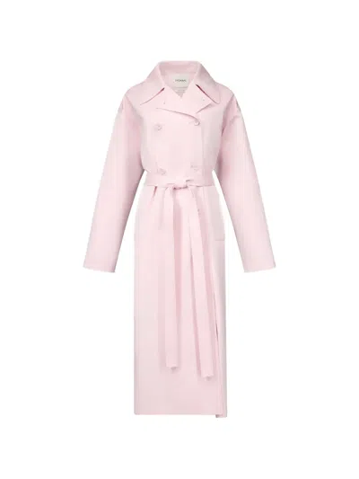 Fforme Leonie Double-breasted Trench Coat In Pink