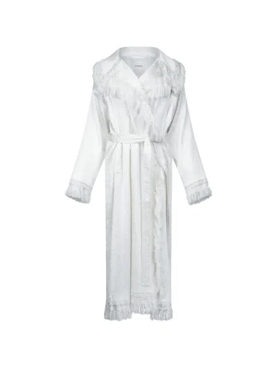 Fforme Lise Fringe-trim Coat In White