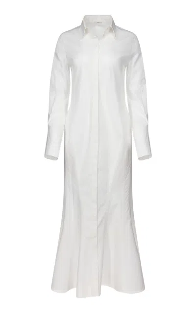 Fforme Lorene Poplin Cotton Shirt Dress In White