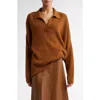FFORME FFORME LOUISE MERINO WOOL & CASHMERE RIB POLO SWEATER
