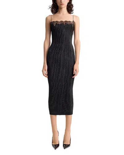 Fforme Lumi Long Pleated Dress In Black