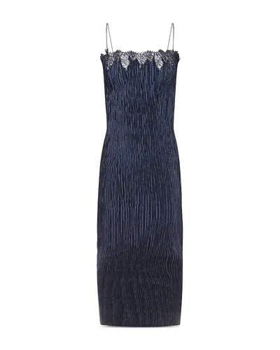 Fforme Lumi Long Pleated Dress In Blue