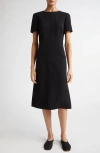 Fforme Lyla Sculpted Double Crepe Midi Dress In Black